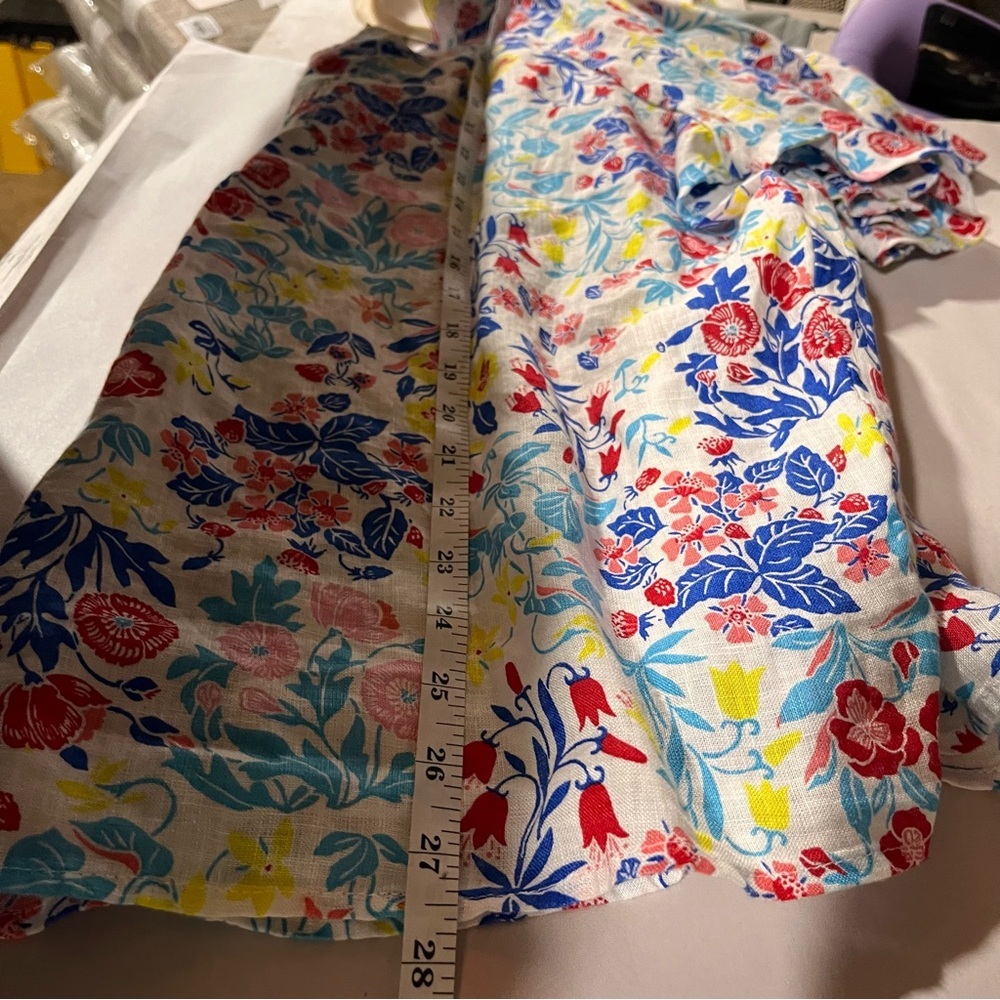 Charter Club 100% Linen Vibrant Floral Blouse XXL - Picture 10 of 10